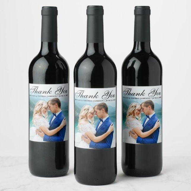 Wedding Thank You Wine & Sparkling Wine Labels (Bottles)