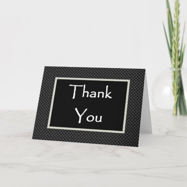 WEDDING Thank You  with Checked Border Card (Front)