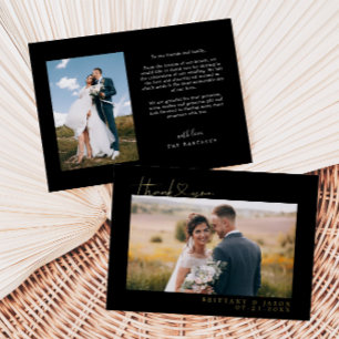 Wedding Thank You with Heart Black