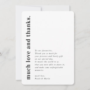 WEDDING THANKS photo simple modern side message Invitation