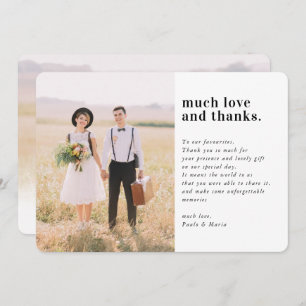 WEDDING THANKS photo simple serif modern landscape Invitation