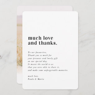 WEDDING THANKS photo simple serif modern message Invitation