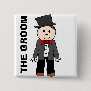 Wedding,the groom,bachelor party,stag party 15 cm square badge