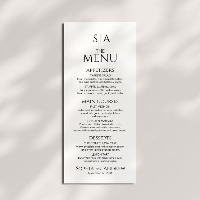 Wedding The Menu Card for Table Decor Minimalist  (Creator Uploaded)