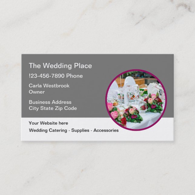 Wedding Theme Modern Business Card (Front)