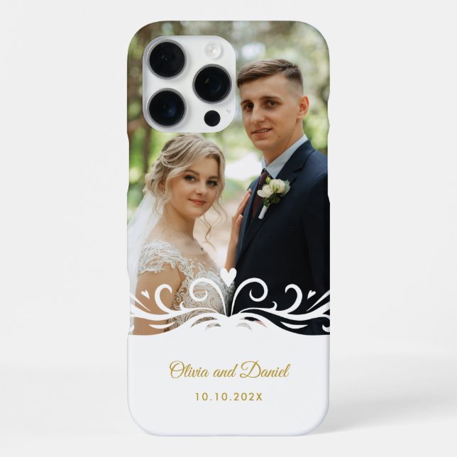Wedding Themed Photo and Personalised Wedding Gift iPhone Case (Back)
