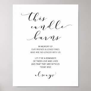 Wedding This Candle Burns Sign Modern Script