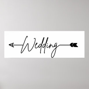 Wedding this way arrow left poster