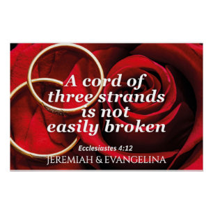 Wedding THREEFOLD CORD Christian Frame Art for TV Poster