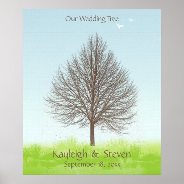 Wedding Thumbprint Tree Poster (Front)
