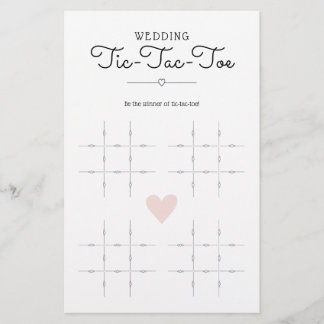 Wedding Tic-Tac-Toe with Hearts Table Game
