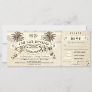 wedding tickets - invitations for beach weddings