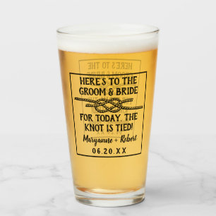 Wedding Tied the Knot Rope Custom Couples Names Glass