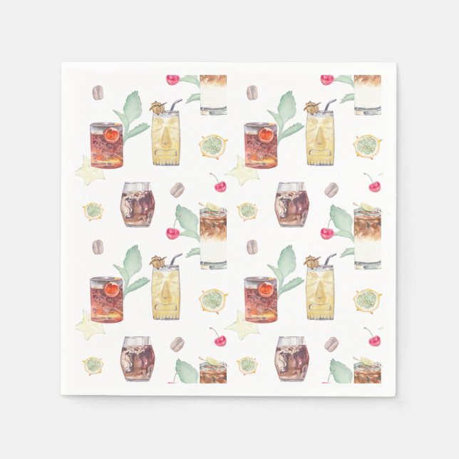 Wedding Tiki Bar Cocktail Napkins (Front)