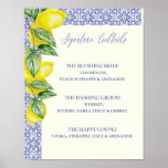 Wedding Tile Signature Cocktails Positano Poster<br><div class="desc">Our wedding tile Capri signature cocktails is perfect to place on a mini table easel and add a unique touch to your special event! Personalise with your speciality cocktail names and descriptions beneath. To reposition your text or change fonts and sizes, use the customise function. * Capri Wedding Paper is...</div>