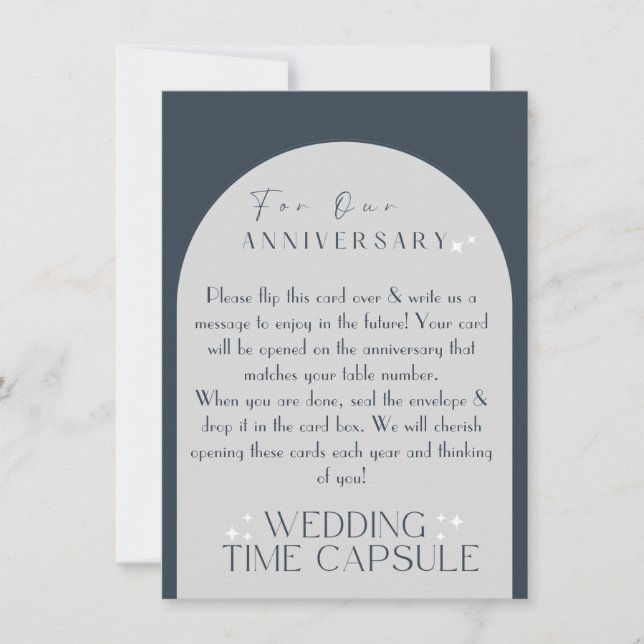 Wedding Time Capsule Blue/Grey Card & Envelope (Front)