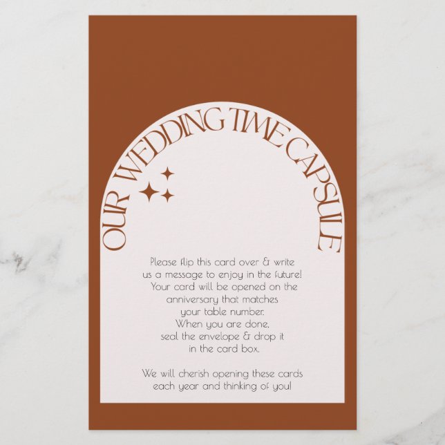 wedding time capsule stationery (Front)