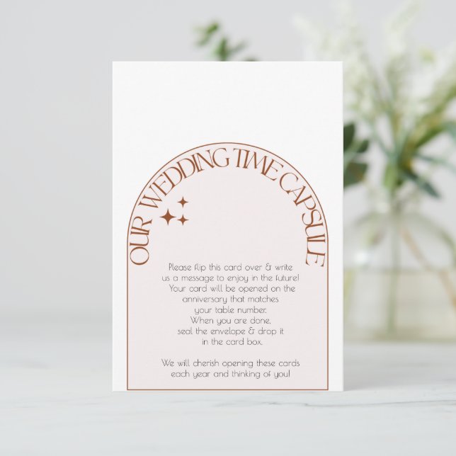 wedding time capsule stationery card (Standing Front)