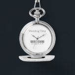 Wedding Time Groomsman Watch<br><div class="desc">This silver pocket watch is the perfect wedding gift for your groomsmen and best man. Its classic design and elegant finish make it a standout accessory for any bridal party member. Whether you're looking for a memorable gift for your groomsmen or a timeless piece for your best man, this pocket...</div>