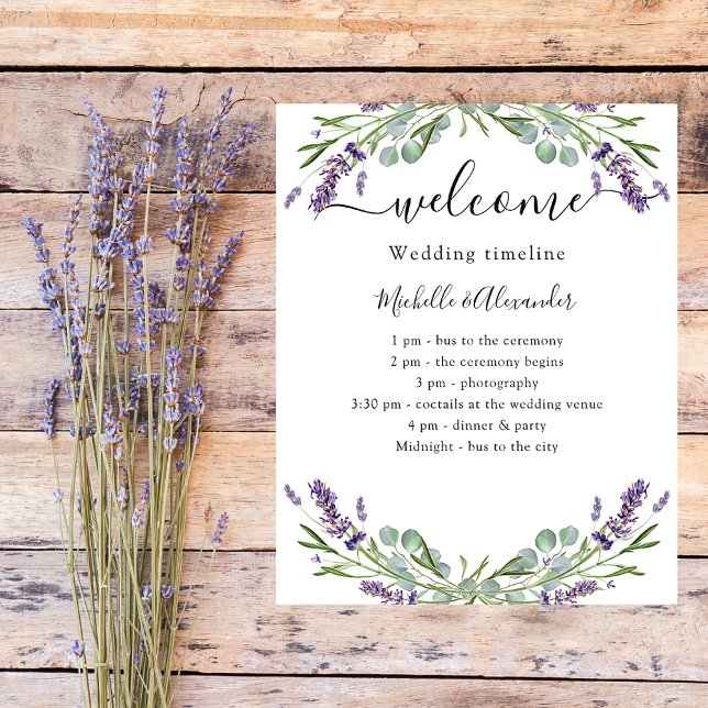 Wedding timeline program lavender eucalyptus flyer (Creator Uploaded)