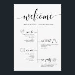 Wedding Timeline Program With Icons Programme<br><div class="desc">This program includes a timeline of your wedding as a fun and simple way to give important wedding information to your wedding guests.</div>