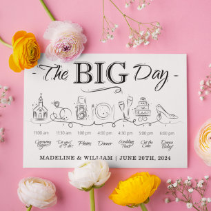 WEDDING TIMELINE   The Big Day Invitation