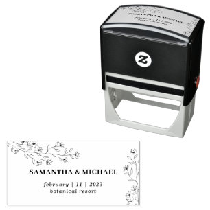 Wedding Tiny Flower Hand Drawing Self-inking Stamp