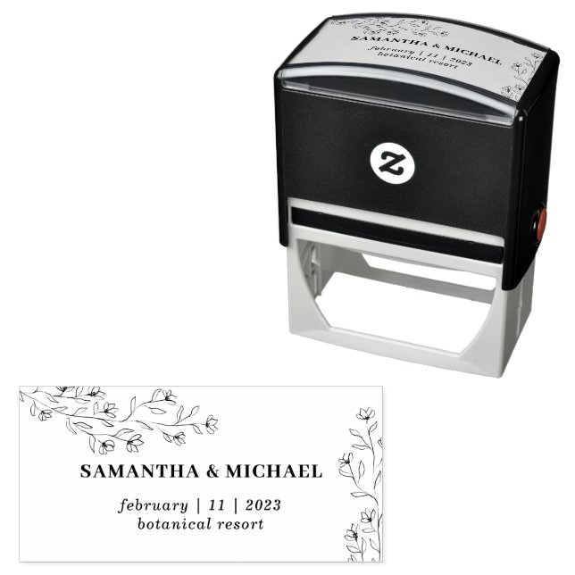 Wedding Tiny Flower Hand Drawing Self-inking Stamp (In Situ)