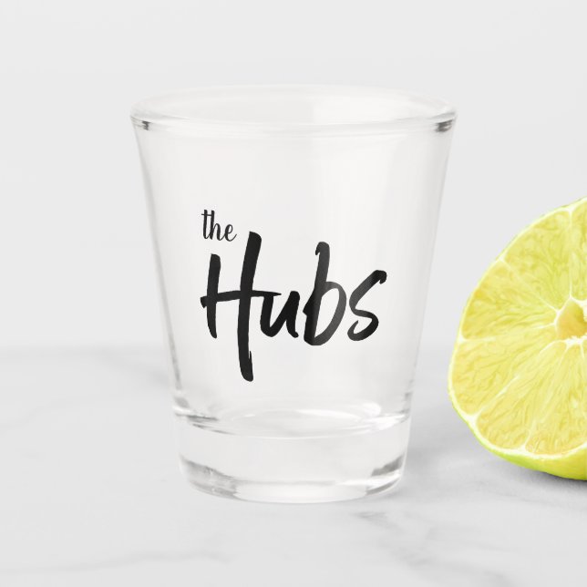 Wedding Toast Whismsical Groom Text Shot Glass (Front)