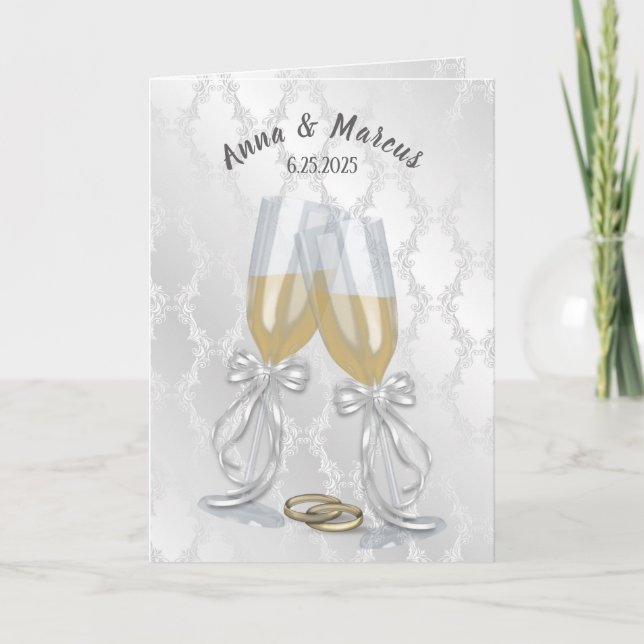 Wedding Toast with rings Card (Front)