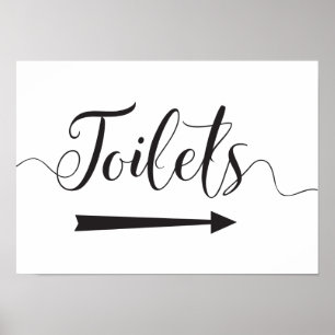 Wedding Toilets Sign Right Arrow Directions