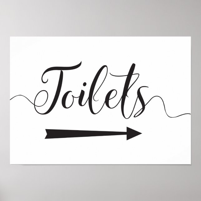 Wedding Toilets Sign Right Arrow Directions (Front)