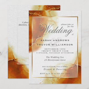 WEDDING Topaz Gold Abstract Marble Invitation
