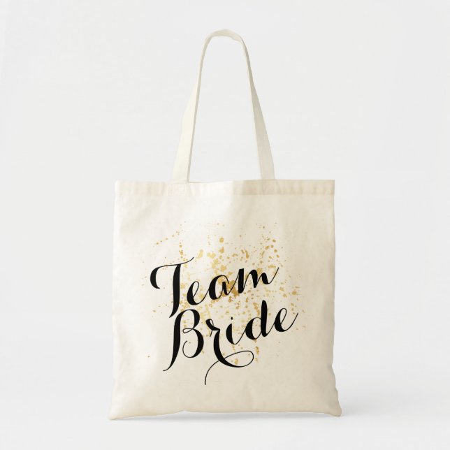 Wedding Tote Bag Favours Gold Team Bride (Front)