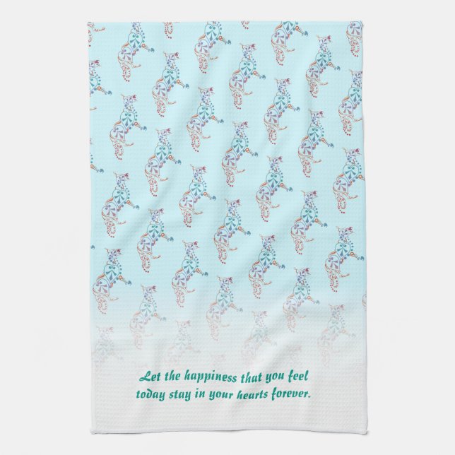 Wedding Towel Floral German Shepherd dog (Vertical)