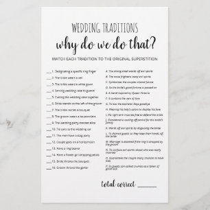Wedding traditions game (Answers in description)