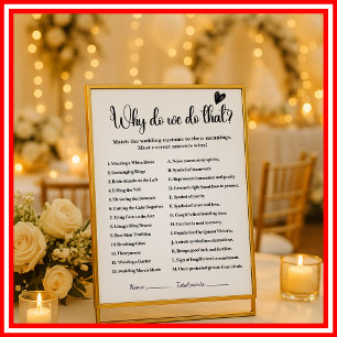 Wedding Traditions Game Bridal Shower Game Modern