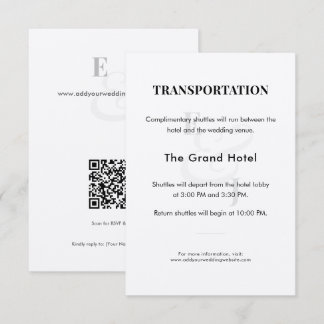 Wedding Transportation Details Card | QR Code