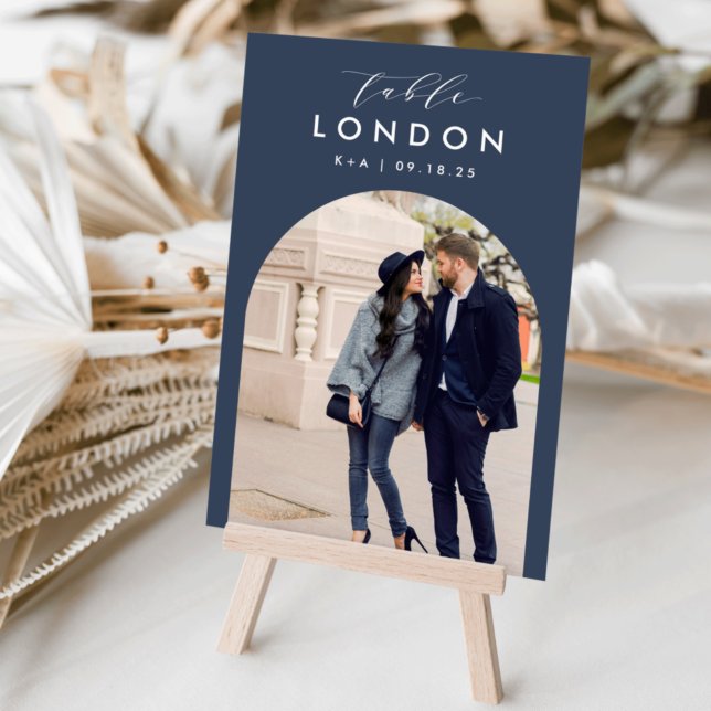 Wedding Travel Destination Photo & Name Table Number (3.5x5" travel photo table numbers)