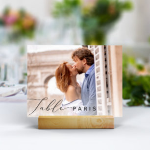 Wedding Travel Destination Photo & Name Table Number