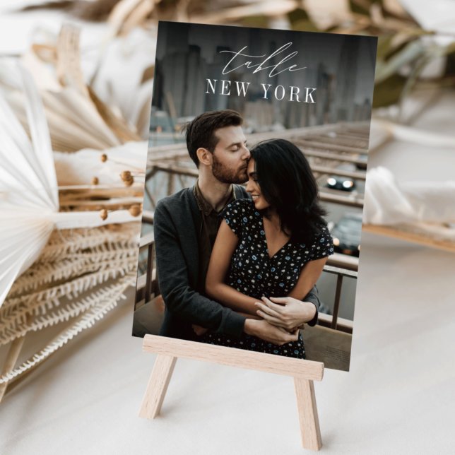 Wedding Travel Destination Photo & Name Table Number (3.5x5" travel photo table numbers)
