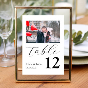 Wedding Travel Destination Photo Table Number Card