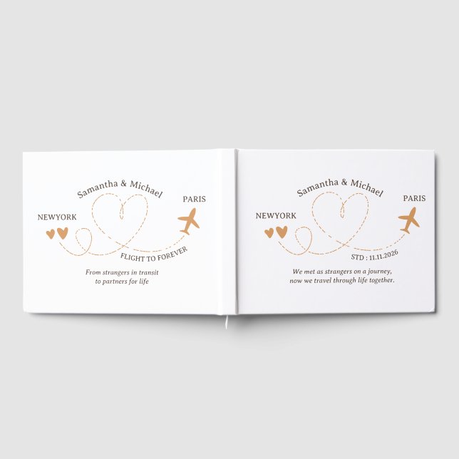 Wedding Travel Flight Airplane trekking Guest Book (Full)