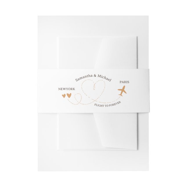 Wedding Travel Flight Theme Invitation Belly Band (Front Example)