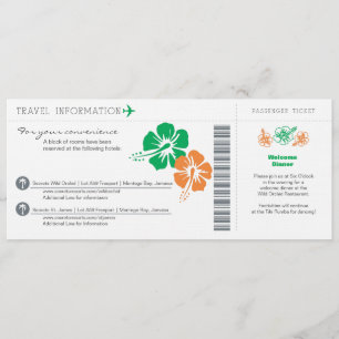 Wedding Travel Info Boarding Pass Invitation