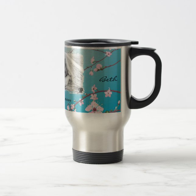 Wedding Travel Mug - Cherry Blossoms (Right)