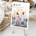 Wedding Travel Theme Photo & Airport Code Table Number<br><div class="desc">Add a special finishing touch to your wedding reception tables with these custom photo table number cards. Name each table after a memorable travel destination and add a photo and the destination name to these unique table cards. Your photo is aligned at the bottom, with the location's airport code, destination,...</div>
