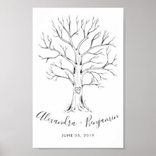 Wedding Tree Guestbook Hand Drawn