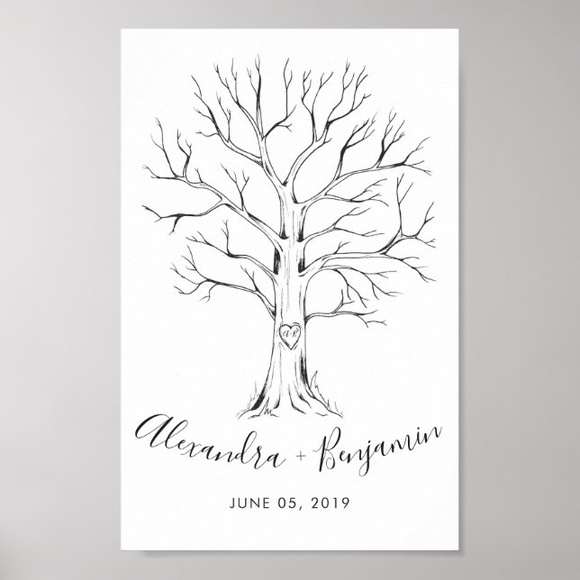 Wedding Tree Guestbook Hand Drawn (Front)