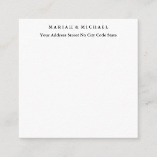 Wedding Trend Minimalist Professional Name Address Enclosure Card